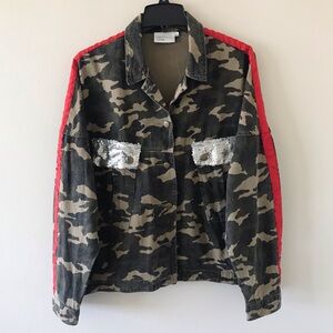The Room Camo Red Stripe Jacket
